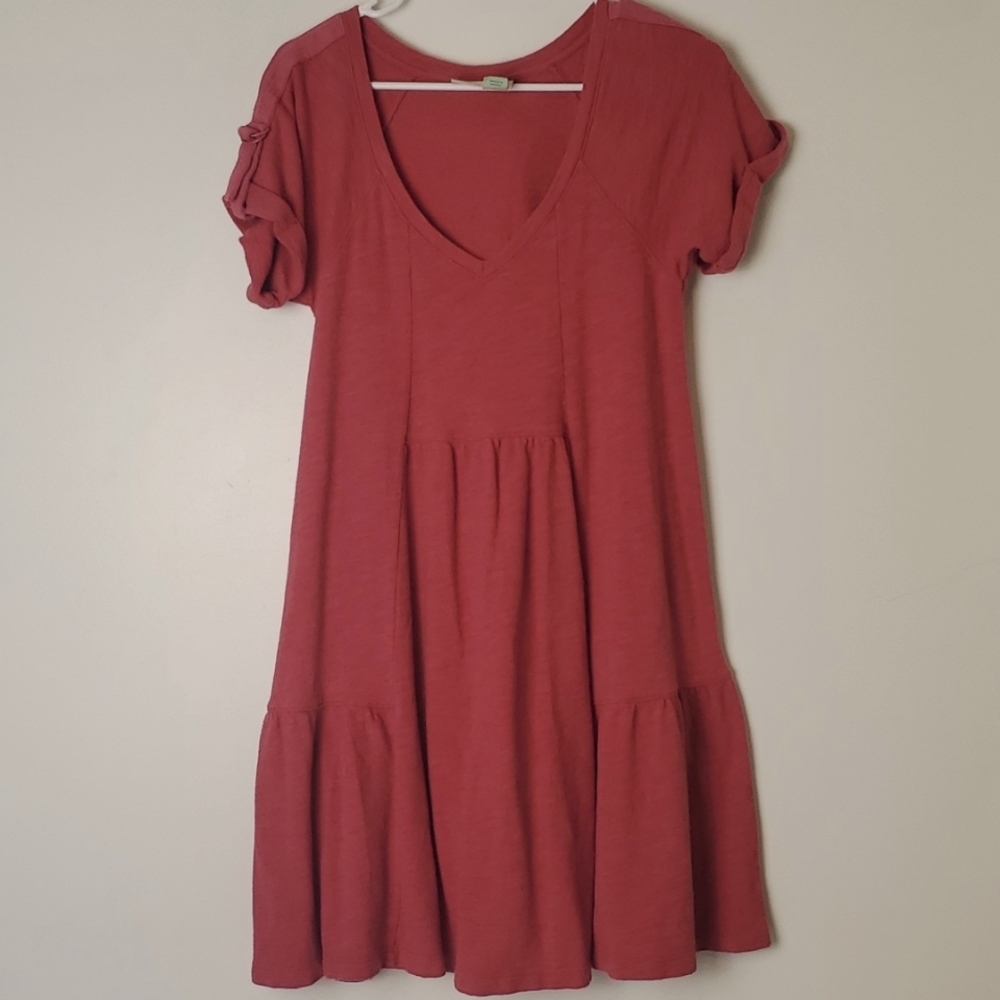 Saturday Sunday by Anthropologie V-neck Cotton Blend Dress